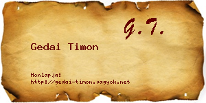 Gedai Timon névjegykártya